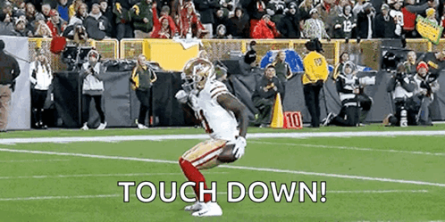 Football Player Kneeling Touch Down