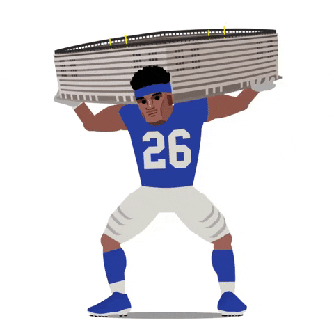 Football Player Lifting Stadium Squats GIF
