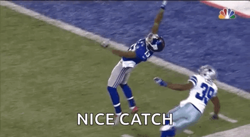 Football Player Making Nice Catch GIF