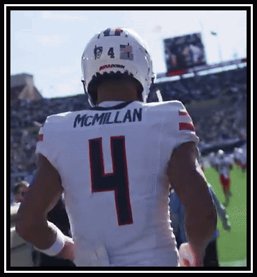 Football Player McMillan White Jersey Number 4