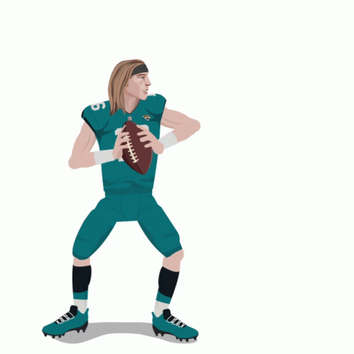 Football Player Number 1 Throwing Ball