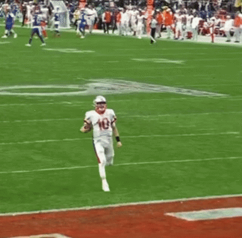 Football Player Number 10 on Field