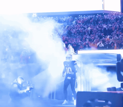 Football Player Number 10 Walking Out Of Tunnel GIF