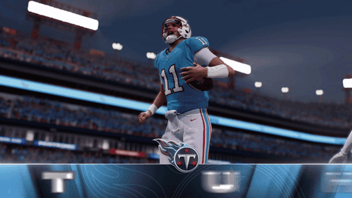 Football Player Number 11 In Stadium GIF