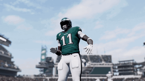 Football Player Number 11 on Field