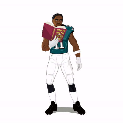 Football Player Number 11 Reading Book