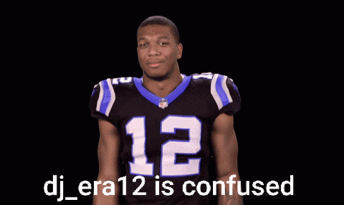Football Player Number 12 Confused