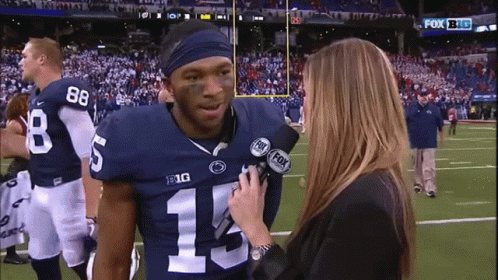 Football Player Number 13 Interviewed By Fox News Reporter GIF