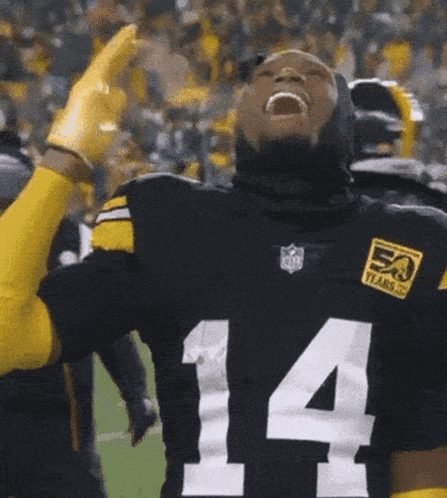 Football Player Number 14 Celebrating GIF