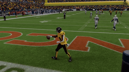 Football Player Number 14 Kicking Ball GIF