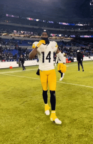 Football Player Number 14 On Field GIF