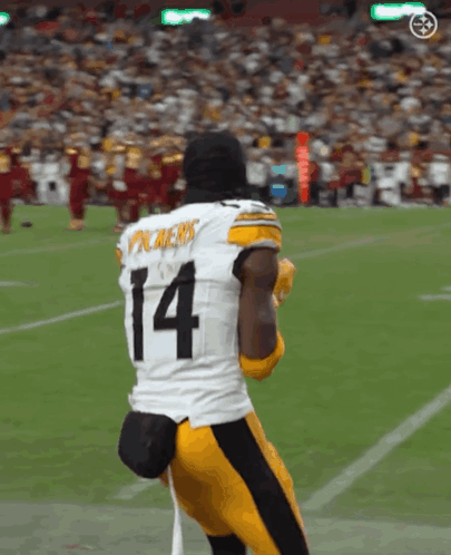 Football Player Number 14 On Field GIF