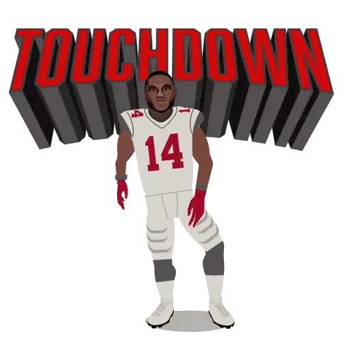 Football Player Number 14 Touchdown