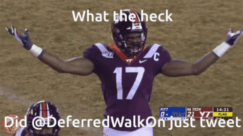 Football Player Number 17 Arms Outstretched