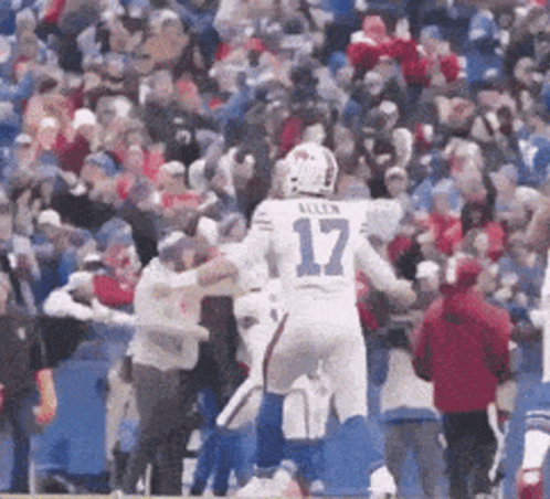 Football Player Number 17 Running On Field GIF