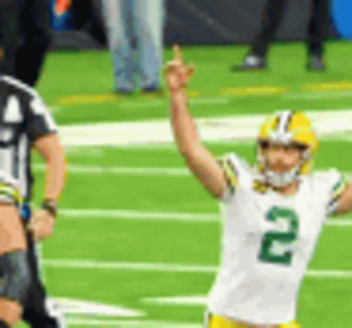 Football Player Number 2 Arm in Air