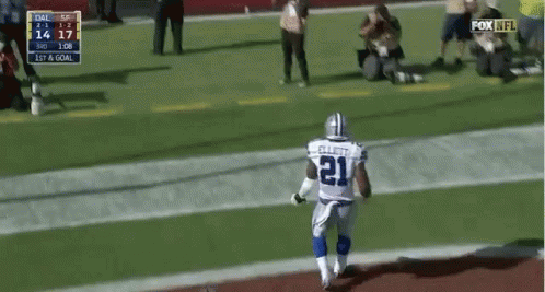 Football Player Number 21 Running