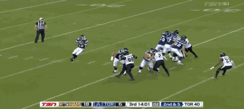 Football Player Number 21 Running