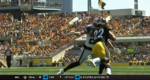 Football Player Number 22 Being Tackled GIF