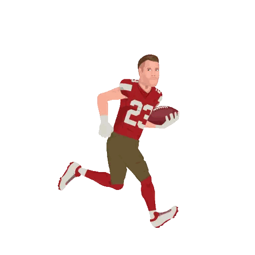 Football Player Number 23 Running With Ball
