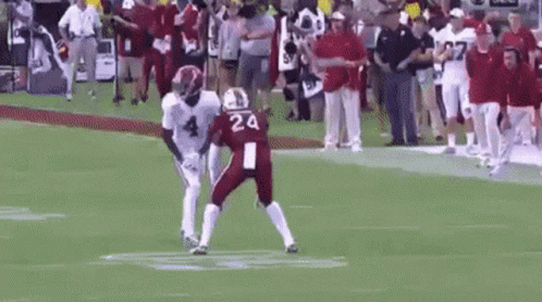 Football Player Number 24 Catching Pass
