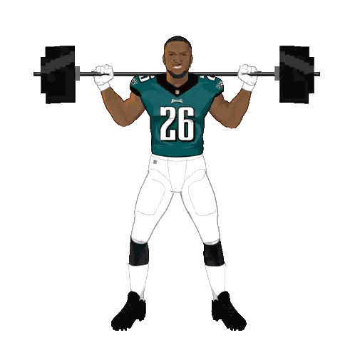 Football Player Number 26 Lifting Barbell