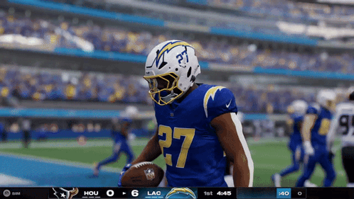 Football Player Number 27 Running With Ball GIF