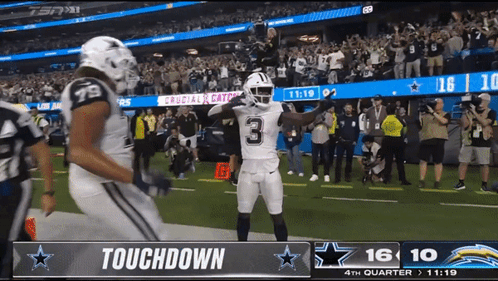 Football Player Number 3 Celebrating on Field