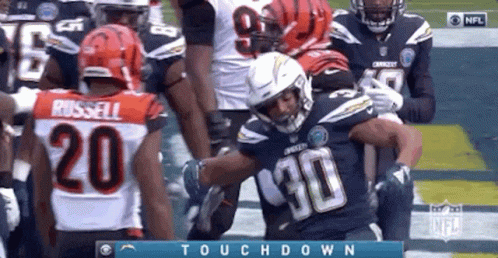 Football Player Number 30 Being Tackled GIF