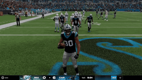 Football Player Number 30 Running On Field GIF