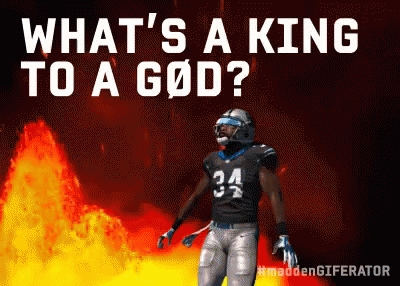 Football Player Number 34 in Front of Volcano