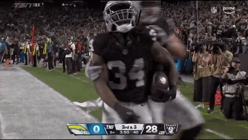 Football Player Number 34 Running On Field GIF