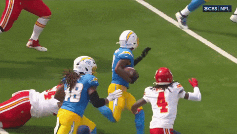 Football Player Number 4 Tackled