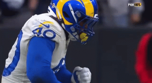 Football Player Number 40 In Helmet GIF