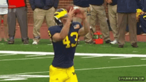 Football Player Number 43 Throwing Ball