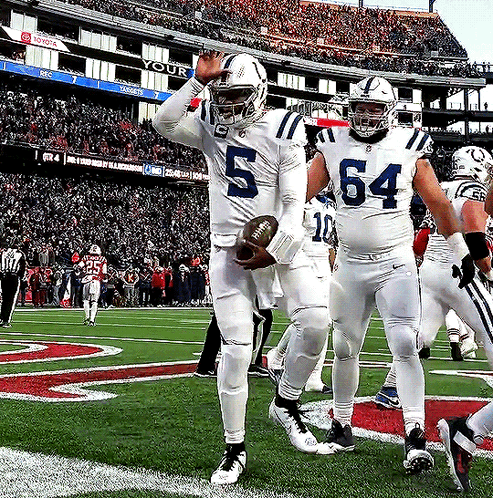 Football Player Number 5 Holding Football GIF