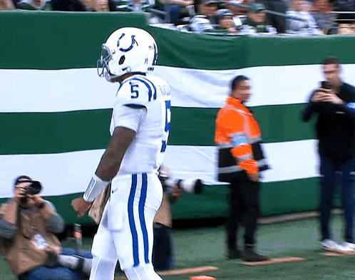 Football Player Number 5 On Field GIF