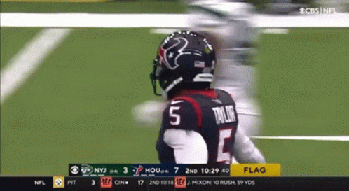Football Player Number 5 Running