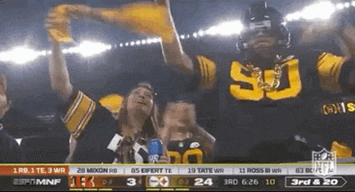 Football Player Number 50 In Front Of Crowd GIF