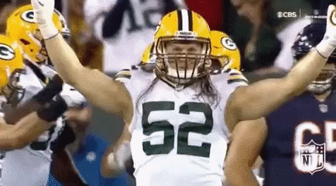 Football Player Number 52 Celebrating