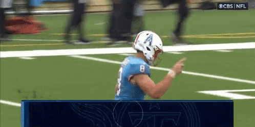 Football Player Number 8 Pointing GIF