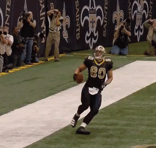 Football Player Number 80 Running Down Field GIF