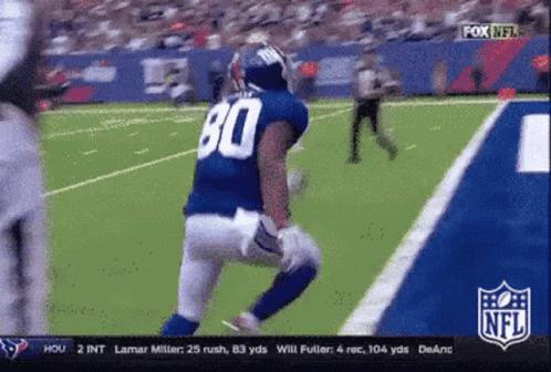 Football Player Number 80 Running On Field GIF