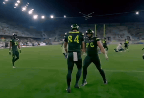 Football Player Number 84 Beside Another Player GIF
