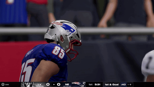 Football Player Number 85 on Field