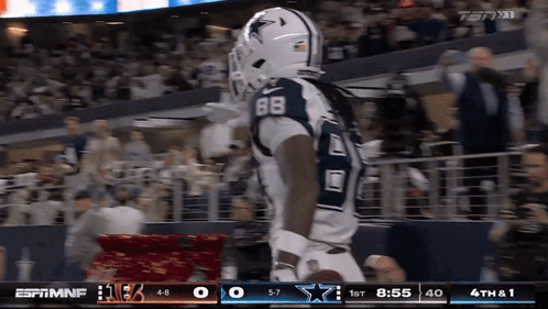 Football Player Number 88 Celebrating