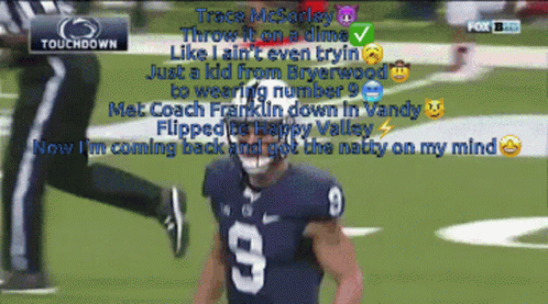 Football Player Number 9 On Field GIF