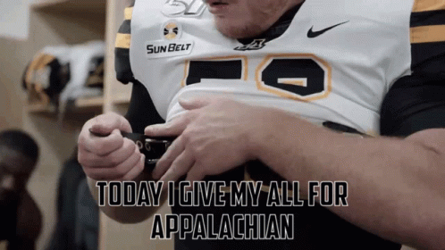 Football Player Number 9 Says Today I Give My All For Appalachian
