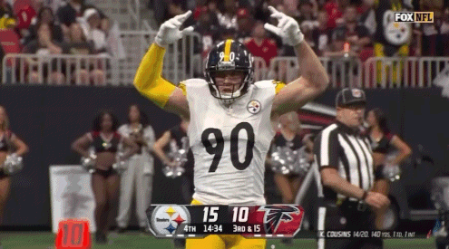 Football Player Number 90 Celebrating GIF