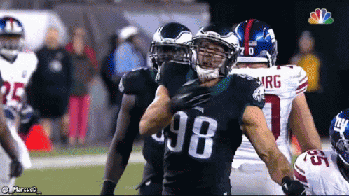 Football Player Number 98 Running With Ball GIF
